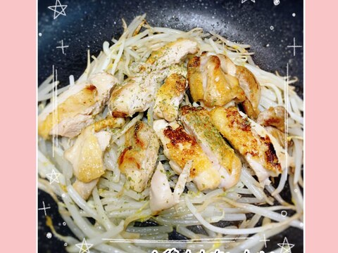 鶏もも肉ともやしのバター焼き